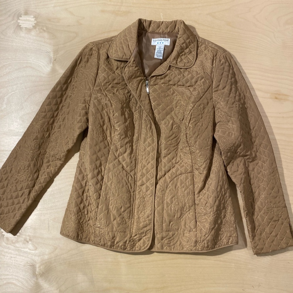 Covington Tan Quilted Puffer Jacket Medium (QA)
